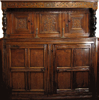 Seventeenth Century Court Cupboard dated for the year of the Glorious Revolution; 1688